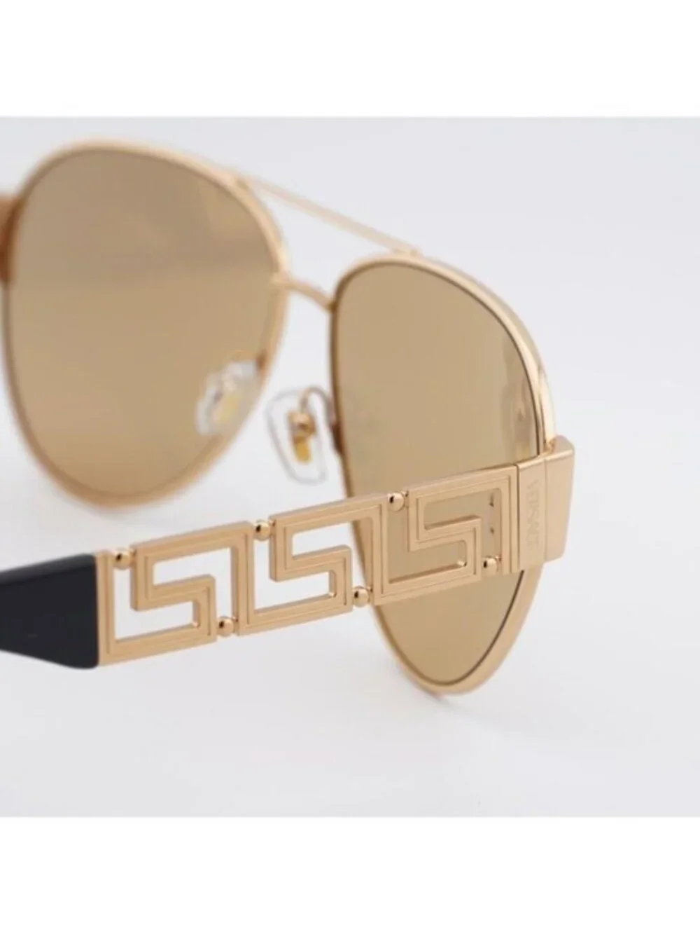 Versace VE2289 1002D8 Sunglasses Gold Aviator Frame, Light Yellow Mirror Lenses